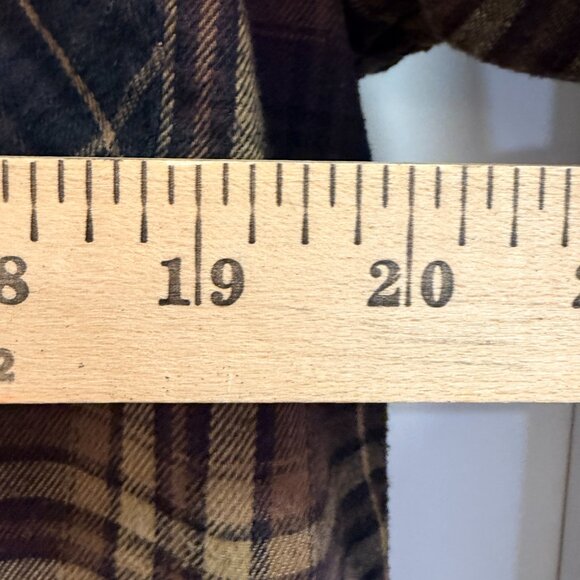 Burnside Brown Plaid Hooded Flannel Shirt – Men’s Medium - Picture 8 of 8